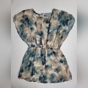 Sheer Watercolor Floral Tramp Deadstock Blouse